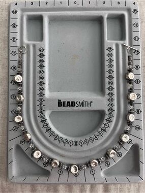 Silver-Tone Bead Necklace - Metallic Gray
